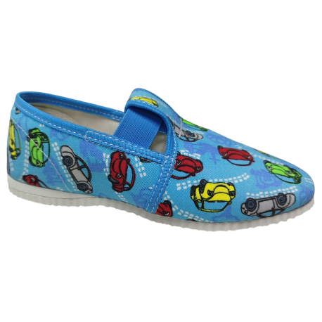 papučky gumičkové blemodré autíčko