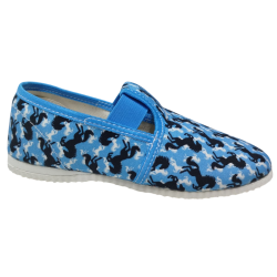 gumičkové papučky bledomodré koníky