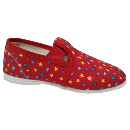 gumičkové papučky červene hviezdy