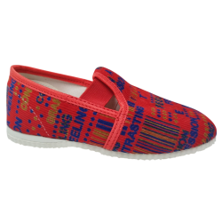 gumičkové papučky červene hviezdy