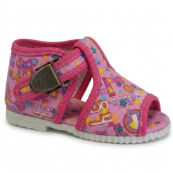 otvorené papučky s klipom ružove
